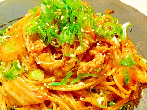 旨辛o(≧▽≦)o キムチパスタ